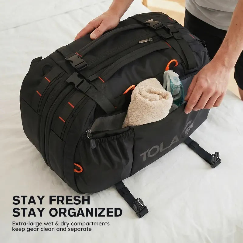40L–50L Expandable Travel Backpack – TSA-Friendly Carry-On with Laptop & Wet-Dry Compartments