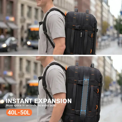 40L–50L Expandable Travel Backpack – TSA-Friendly Carry-On with Laptop & Wet-Dry Compartments