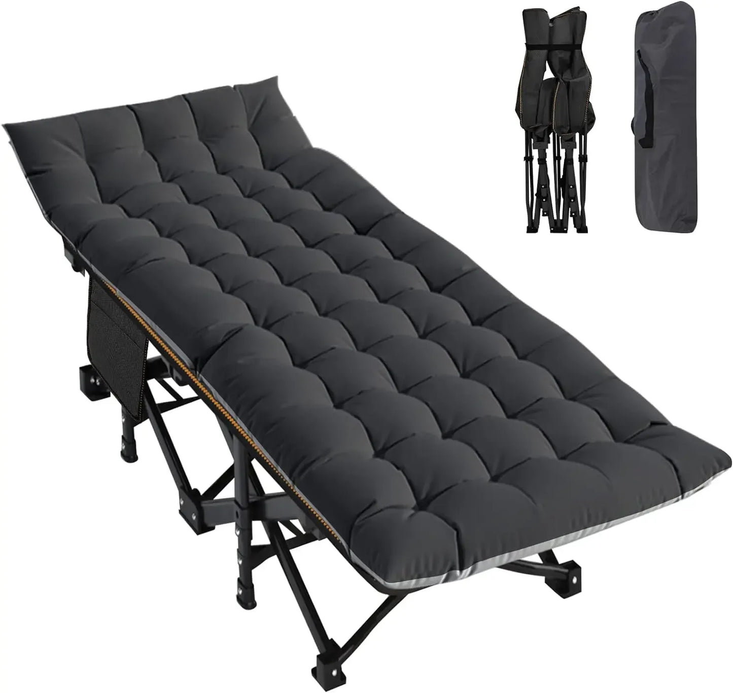 Folding Camping Cot with Mattress & Carry Bag – Heavy Duty Portable Bed for Indoor & Outdoor Use