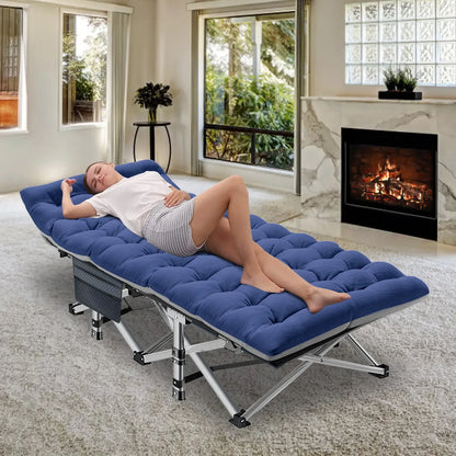 Folding Camping Cot with Mattress & Carry Bag – Heavy Duty Portable Bed for Indoor & Outdoor Use